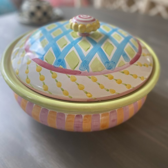 Mackenzie-childs bowl with lid - Picture 2 of 12